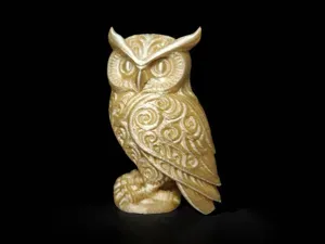 Elegante escultura de buho