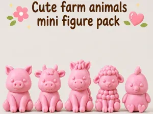 Cute farm animals mini figure pack