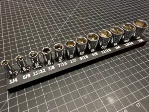 Icon 3/8" Drive SAE Semi-Deep Socket Set Organizer