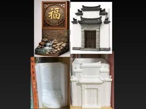 中式书立摆件|徽派建筑&福字窗户|中国风