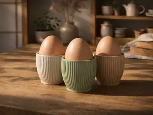 Japandi Ribbed Egg Holder