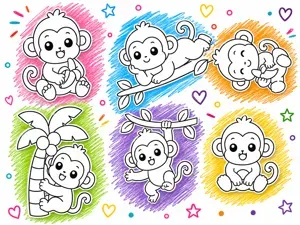 Monitos para Pintar - Diversión para los peques