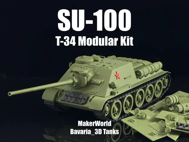 SU-100 Tank Destroyer T34 Modular Kit 1/35 Scale