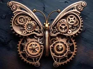 Art mural Papillon Steampunk