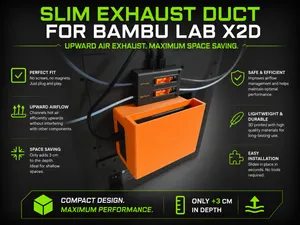 Slim Exhaust Duct for Bambu Lab X2D