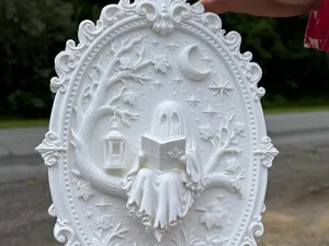 Ghost Reading in Victorian Frame