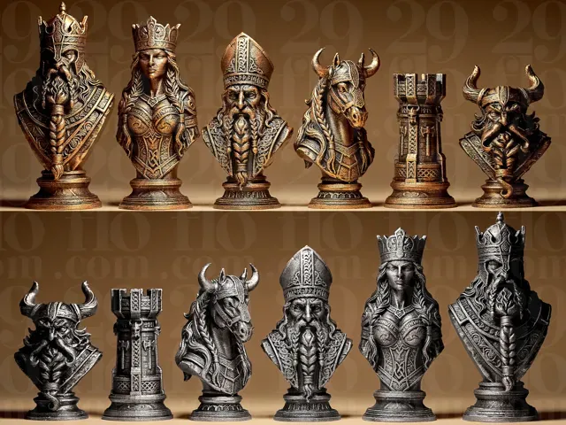 Chess Set Nordic/Viking Stylized