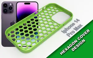 Iphone 14 Pro Max - Cover Case Hexagon design
