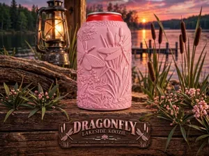 DRAGONFLY & BUTTERFLY Lakeside Koozie Can Holder