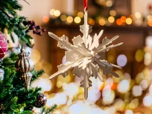 3D Snowflake Ornament - No Glue, Easy Snap! (21g)