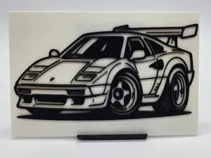 2D Wall Art Lamborghini Countach TinyCar