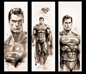 Set of 3 Bookmarks as Fan Art of The Man of Steel - Superman