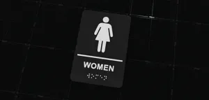 Women Restroom Sign with Braille
