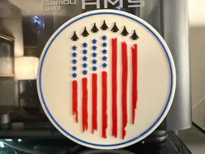FIGHTER JETS LEADING THE AMERICAN FLAG COASTER