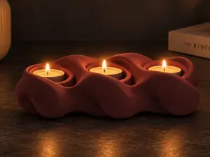 Wavy Trio Tealight Holder