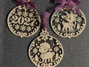 Christmas Ball Ornaments | 2027, Baby Goat & Lamb