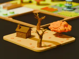 Mini Autumn Theme Diorama - Modular Grid