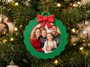 Christmas Wreath Photo Frame Ornament - NO Ams