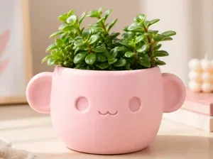 Cute Pink Bear Planter – Mini Plant Pot Gift Idea