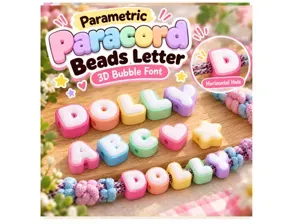 Parametric 3D Bubble Letter Paracord Beads Name