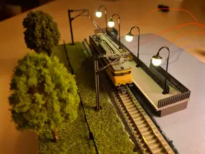N-scale train station