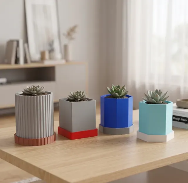 Parametric Geometric Planter & Saucer — Image 3 of 5