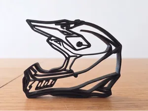 Motocross Helmet Line Art Decor