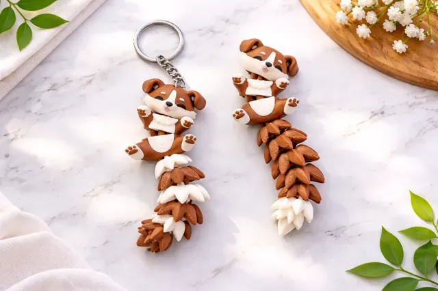 Fluffy Tail Cute Flexi Puppy - Toy / Keychain — Image 2 of 10