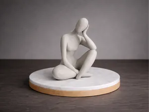 Sitting Abstract Figure – Modern Sculptural Art