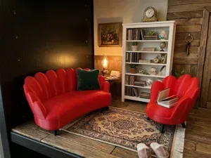 1:12 Miniature Velvet Shell Sofa - Dollhouse