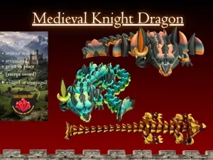 Articulated Dragon , medieval knight