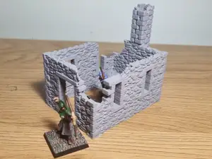Burned down medieval house
