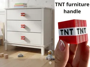 Minecraft TNT furniture handle knob drawer