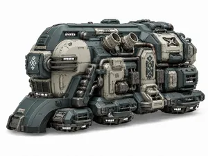 Grimdark Space Dwarf Land Train - Sci-Fi Vehicle