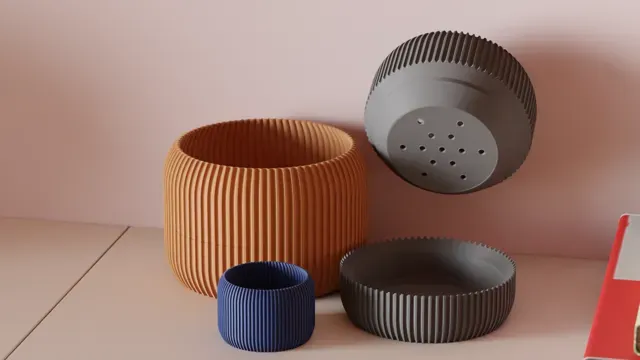 Modern Ribbed Plant Pot With Drainage Drip Tray. — Фото 8 из 9