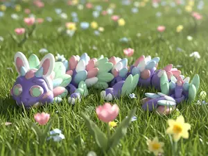 Spring Easter Articulated Dragon Flexi
