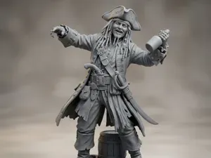 Captain Jack Sparrow Pirate Rum Bottle Statue