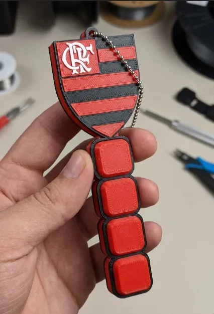 Flamengo Clicker Keychain Fidget Toy Futbolero 3D — Image 2 of 3
