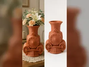 Locomotive Flower Vase
