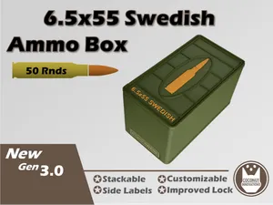 Ammo Storage Box 6.5x55 Swedish Swede- 50 Round