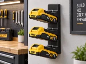 DeWalt 20V Battery Wall Mount – 3-Slot Organizer