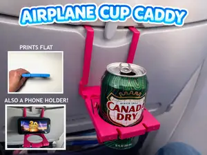 Airplane Cup Caddy and Phone Stand - Folds Flat!