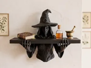 Witch Pointed Hat Wall Shelf Display
