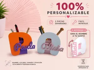 Portalápices con Inicial y Nombre - Pencil Holder