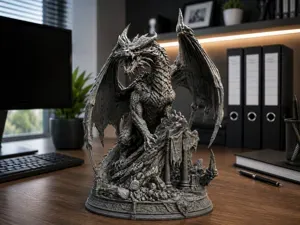 Ancient Ruin Dragon – Epic Fantasy Guardian Statue