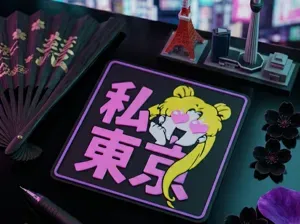 Neon Tokyo – Sous-verre Kawaii