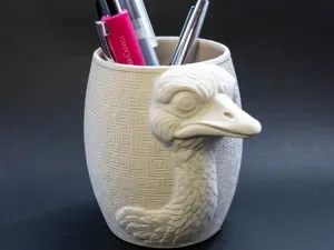 Ostrich Head Pen Holder Organizer / planter