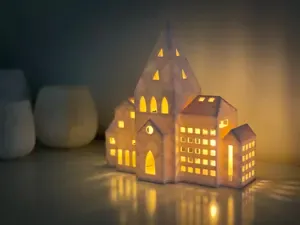 Christmas Modern Tealight Town (LED tealights)