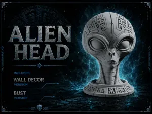 Alien Head Bust & Wall Decor - 2 Versions