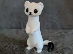 Standing Cute Ermine (Stoat) (Weasel)